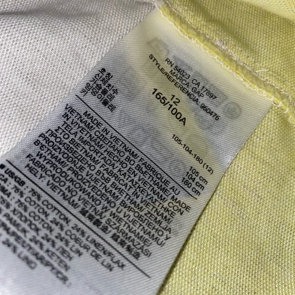 Size 12 Gap Linen Blend Dress with Yellow Trim - Picture 6 of 11